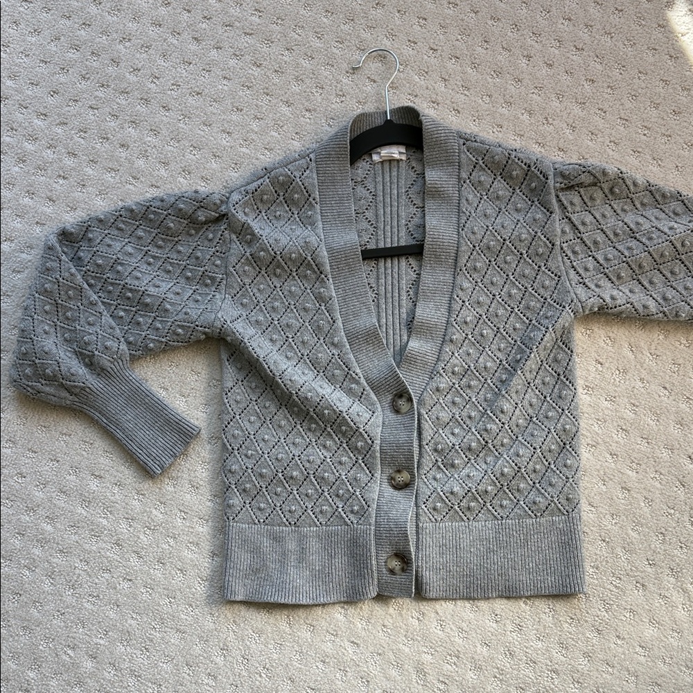 Caslon Gray Textured Cardigan